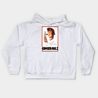 GINGER BILZ Vintage Soda Beverage Advertisement by Achille Mauzan Lithograph Kids Hoodie